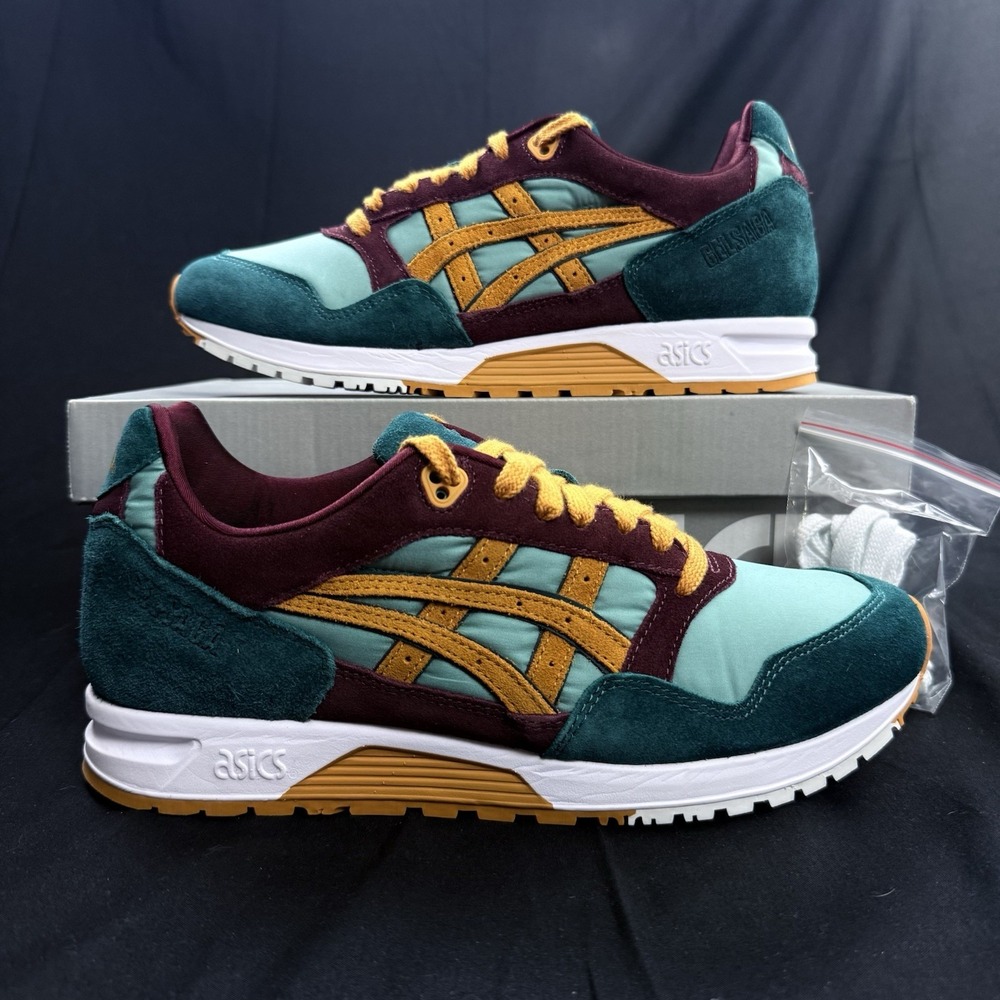 Size 9.5 ASICS Gel Saga Men's Shoes Sage Everglade Green Purple
